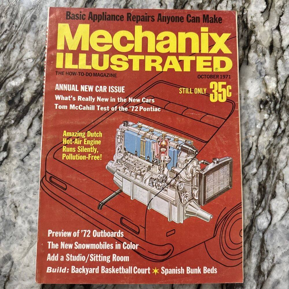 Mechanix Illustrated October 1971 Annual New Car Issue Pontiac Outboards